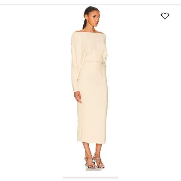 NWT Khaite June Dress in Custard Sz 8 - Picture 2 of 10